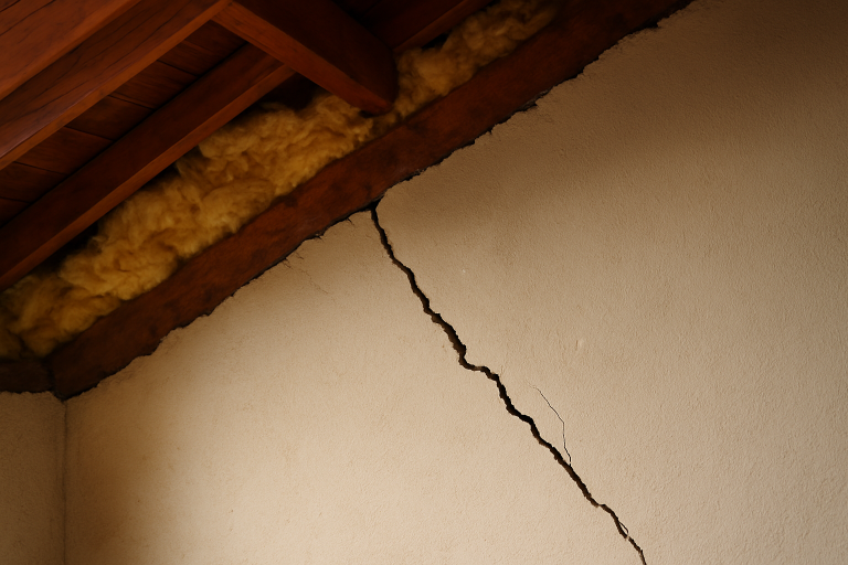 Plafond sous combles fissuré après isolation : causes et solutions
